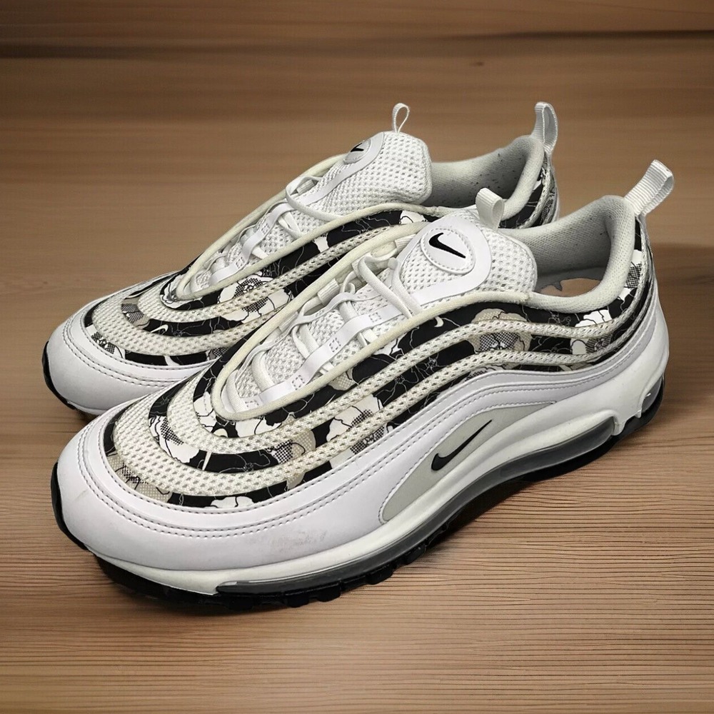 Nike Air Max 97 SE Womens Sz 9.5‎ Running Shoes White Floral BV0129-100 Sneakers